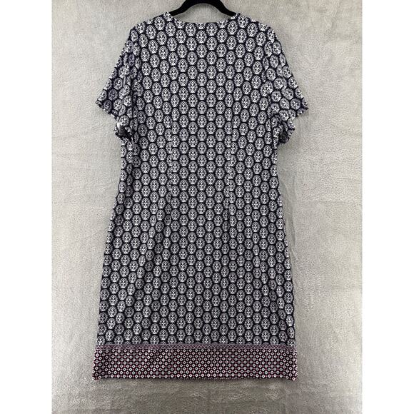 Talbots Dress Womens Plus 2X Black Jersey Stretch Midi Short‎ Sleeves Surplice - Picture 7 of 13